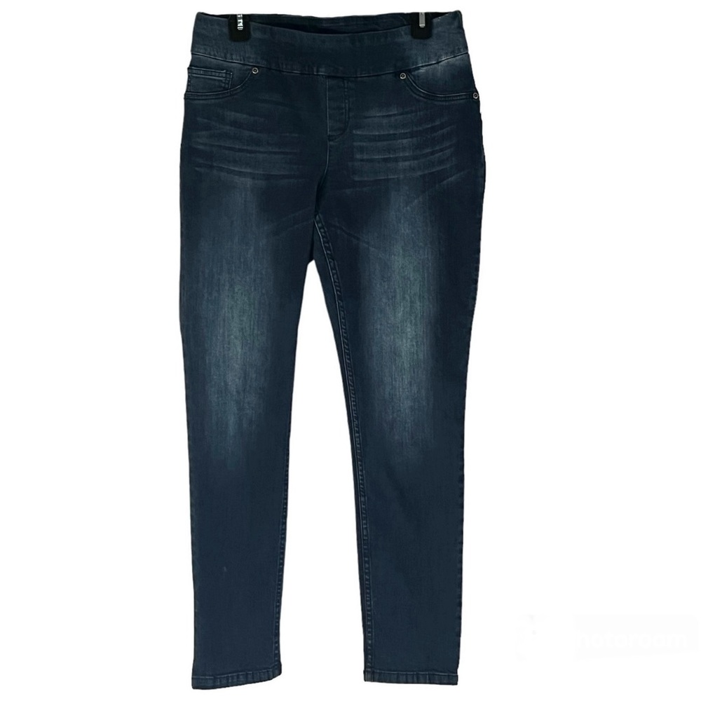 Dark and Whiskered Fade Splashed Cotton Curvy Second-Skin Stretch Denim NWOT